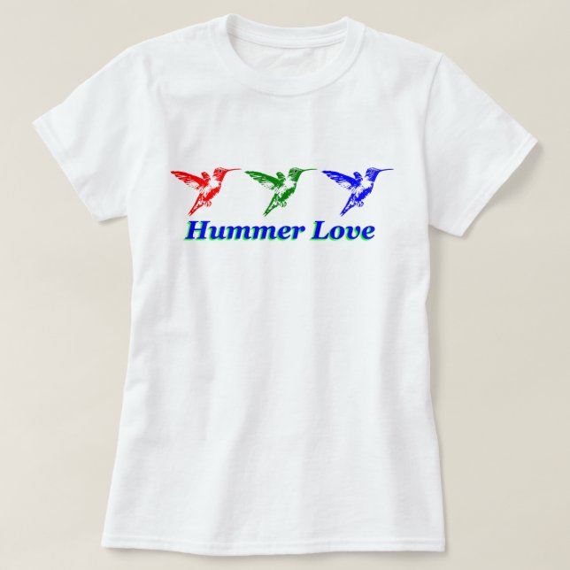 Hummer Liebe Hummingbird Shirt für leichte Farbsto (Design vorne)