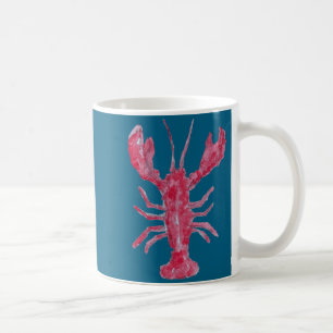 Hummer-Malerei, nautische Küstenillustration Kaffeetasse