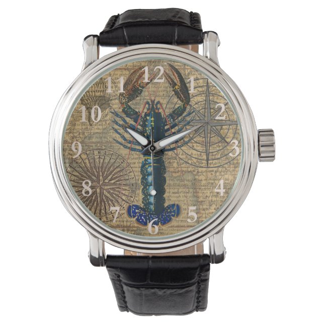 Hummer-Meeresfrüchte Maine Classic Ocean Armbanduhr (Vorderseite)