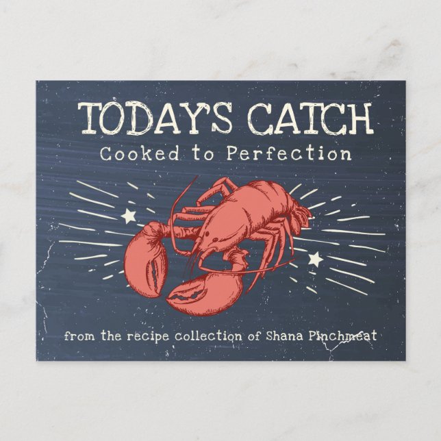 Hummer Meeresfrüchte Salat Kochhalter Rezeptur Kar Postkarte (Vorderseite)