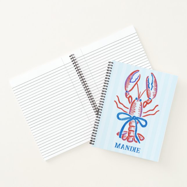 Hummer mit niedlicher Hand Notizbuch (Innenseite)