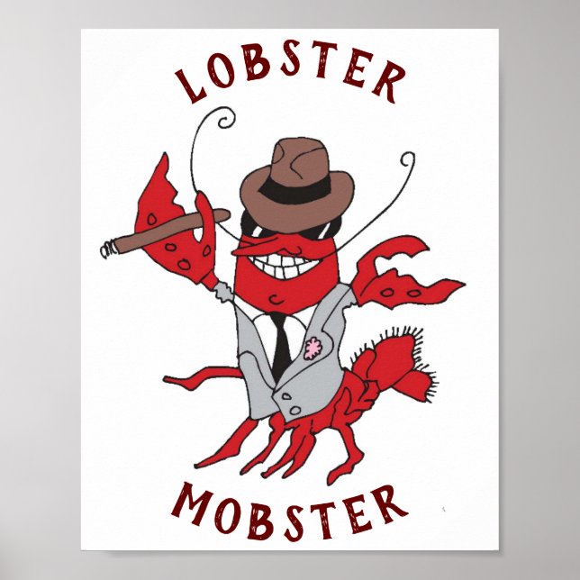 Hummer Mobster 🦞 Funny Gangster Großes Gag-Gesche Poster (Vorne)