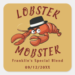 Hummer Mobster 🦞 weiträumiger Mit Augen Niedliche Quadratischer Aufkleber