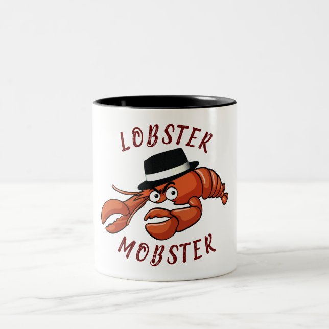 Hummer Mobster 🦞 weiträumiger Mit Augen Niedliche Zweifarbige Tasse (Mittel)
