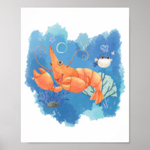 Hummer Ocean Themed Kinderzimmer Poster