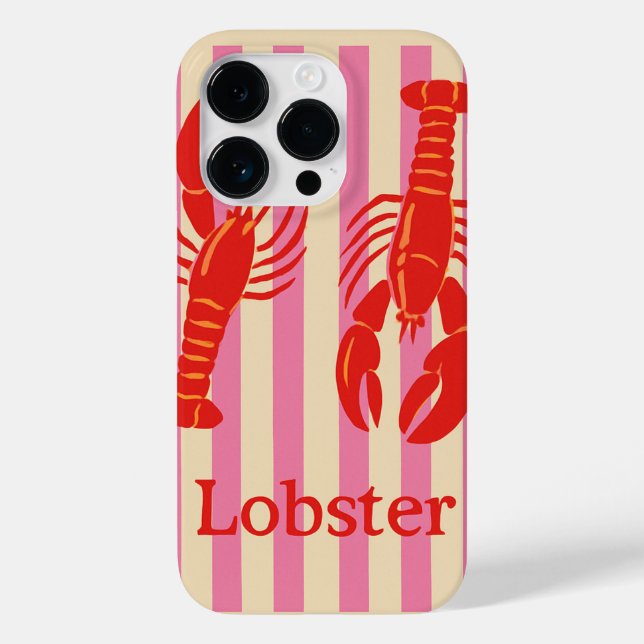 Hummer-Pop Krustentiere auf Candy Stripes Case-Mate iPhone Hülle (Rückseite)
