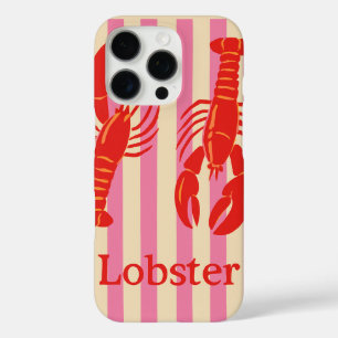 Hummer-Pop Krustentiere auf Candy Stripes iPhone 16 Pro Hülle