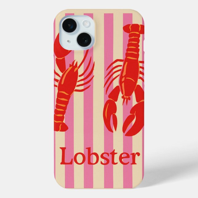 Hummer-Pop Krustentiere auf Candy Stripes Case-Mate iPhone Hülle (Rückseite)