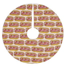 Hummer Roll Portland Maine Meeresfrüchte Sandwich Polyester Weihnachtsbaumdecke
