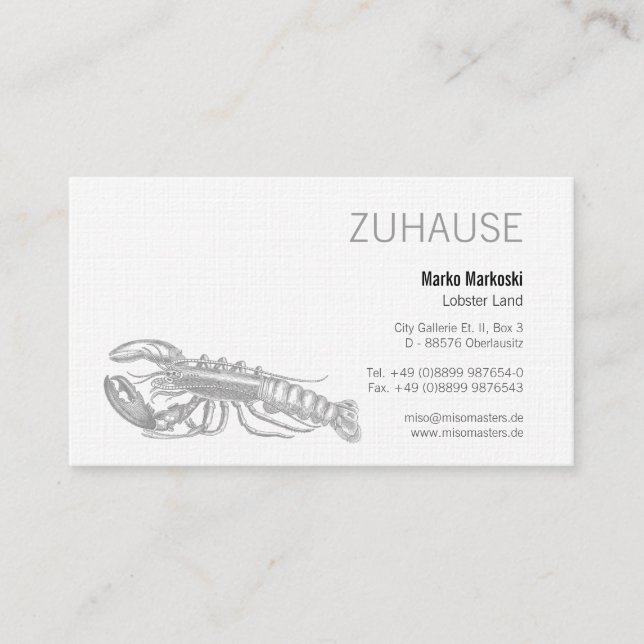 Hummer schwarz und weiß visitenkarte (Vorderseite)