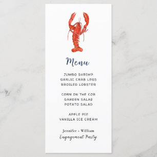 Hummer Seafood Party Menu Card Menükarte