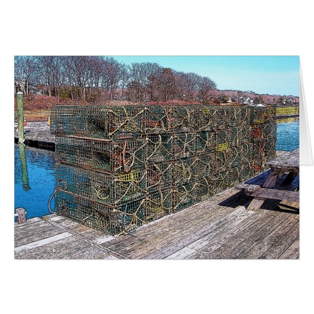 Hummer-Töpfe, York-Hafen, Maine (Vorderseite (Horizontal))
