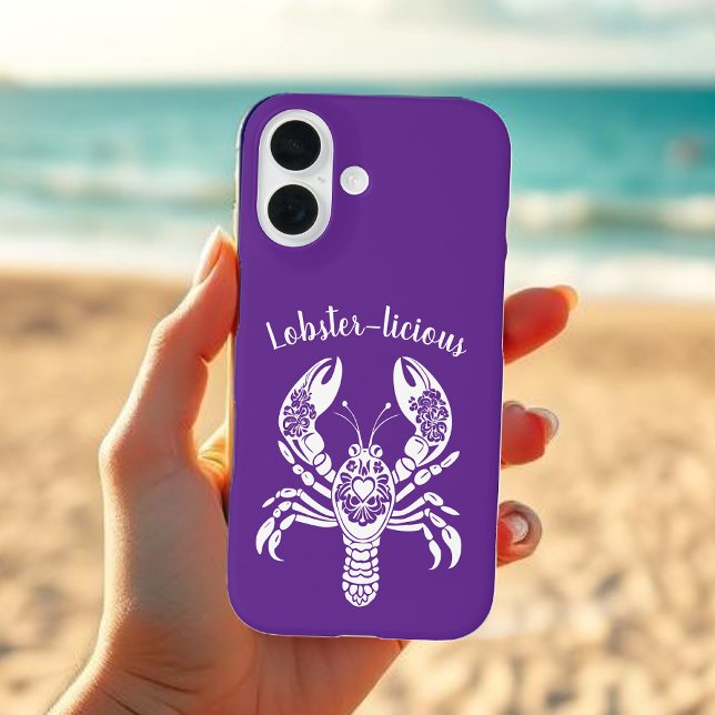 Hummer-Tropische Blume- Case-Mate iPhone Hülle (Lobster-Fisherman Core-Hawaiian-Tropical-Beach-Summer-phone case-Purple)