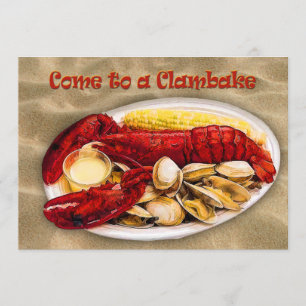 Hummer und Clams Clambake Einladung
