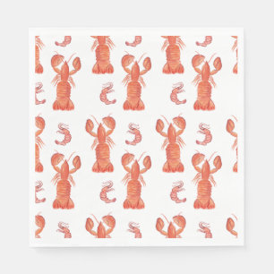 Hummer- und Krebstier-Muster-Hochzeit Serviette