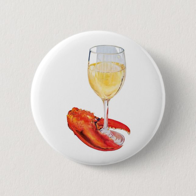 Hummer und Wein Button (Vorderseite)