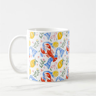 Hummer-und-Zitronen-Italienisches-Sommer-Gingham-M Kaffeetasse