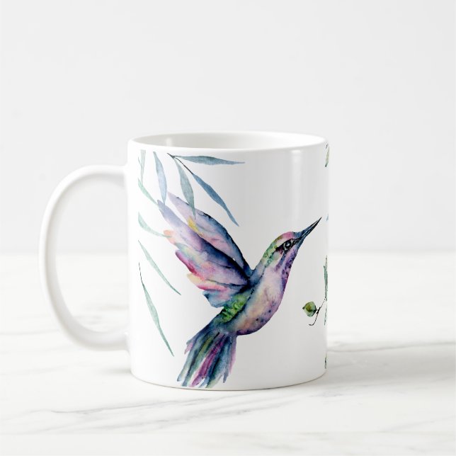 Hummer Vogel Schönheit der Blumen Kaffeetasse (Links)