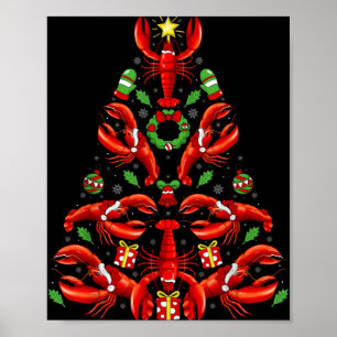 Hummer-Weihnachtsdekoration Santa-Hut Hummer-Weihn Poster