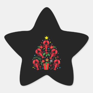 Hummer Weihnachtsschmuck Treppe Funny Xmas Geschen Stern-Aufkleber