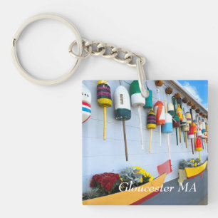 Hummerbojen auf einem Gebäude in Gloucester MA Schlüsselanhänger