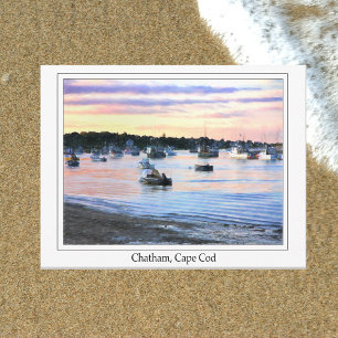 Hummerboote in der Dämmerung Cape Cod Postkarte