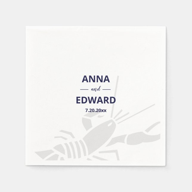 Hummerbride und Groom Wedding Paper Napkin Serviette (Vorderseite)