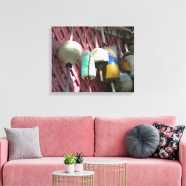 Hummerbüschen auf rosa Gitter - Martha's Vineyard Leinwanddruck