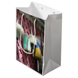 Hummerbüschen auf rosa Gitter - Martha's Vineyard Mittlere Geschenktüte