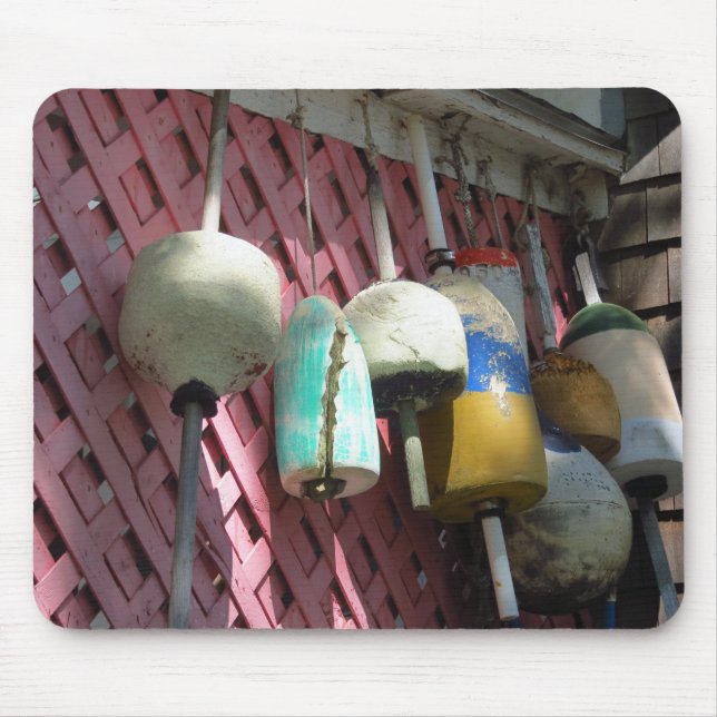 Hummerbüschen auf rosa Gitter - Martha's Vineyard Mousepad (Vorne)