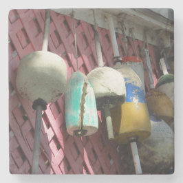 Hummerbüschen auf rosa Gitter - Martha's Vineyard Steinuntersetzer