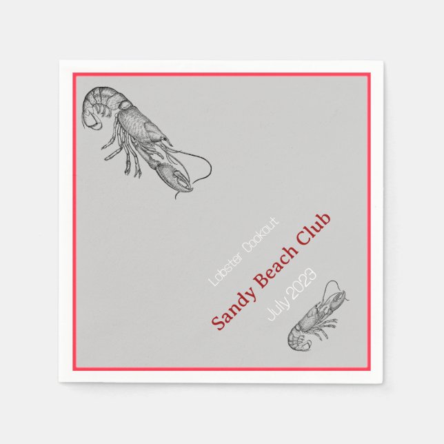 Hummerkoch Serviette (Vorderseite)