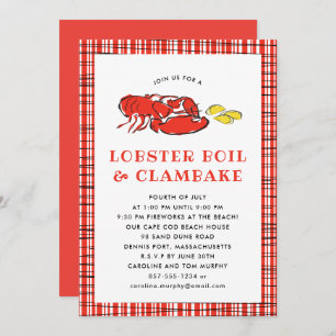Hummerkohl Clambake Summer Party Cookie Einladung