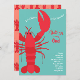 Hummerkohl Kinder 1 Geburtstag Party Meeresfrüchte Einladung