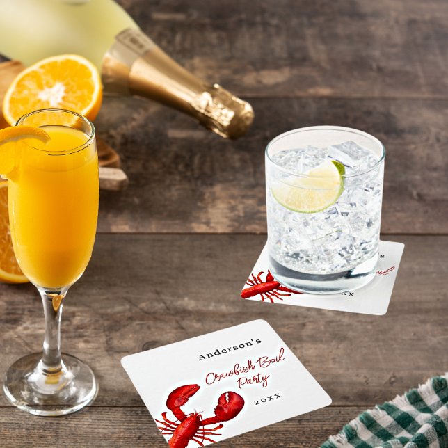 Hummerkrabbe Party rot Rechteckiger Pappuntersetzer (Von Creator hochgeladen)