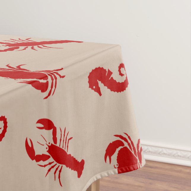Hummerkrabbe-Seepferd-Kruste Tischdecke (Beispiel)