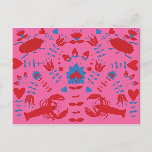 Hummermuster Postkarte (Vorderseite)