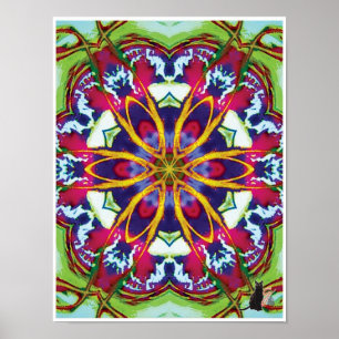 Hummers Kinetic Collage Kaleidoscope Poster