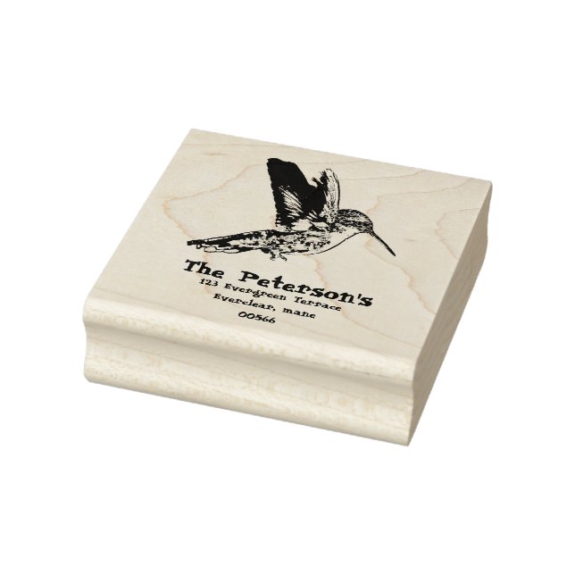 Humming Bird, Add info, Rücksendeadresse Briefmark Gummistempel (Stempel)