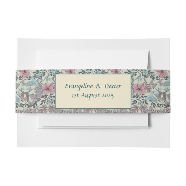 Humming bird and hibiscus pattern - belly band (Vorderseite Beispiel)