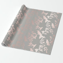 Humming-bird Floral Tropic Summer Pink Gray
