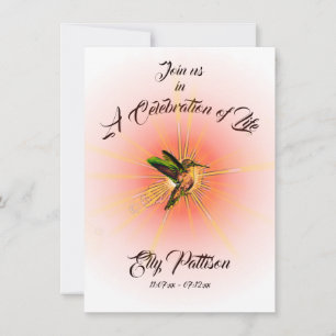 Humming Bird, Gedenkfeier des Lebens Einladung