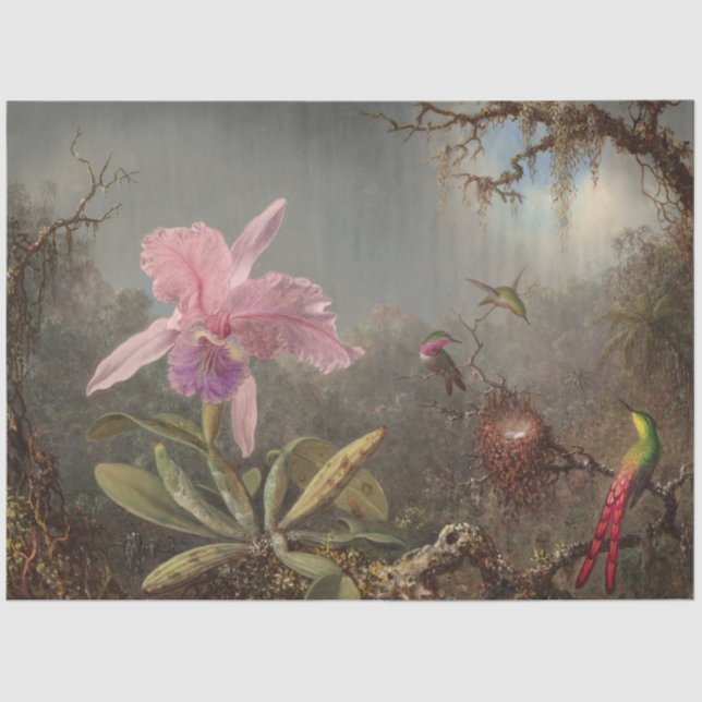 Humming bird & Iris Decoupage Seidenpapier (Vorderseite)