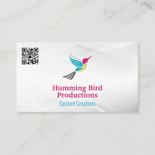 Humming-Bird-Logo QR Code Business Card Visitenkarte