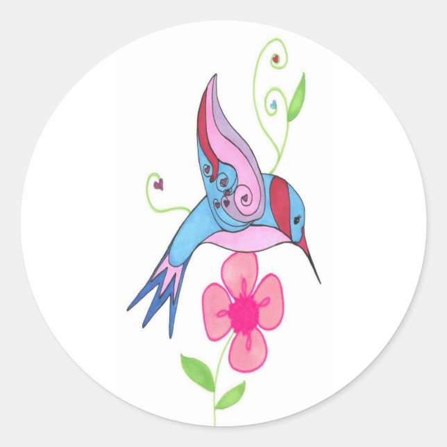 Humming Bird-Sticker Runder Aufkleber (Vorderseite)