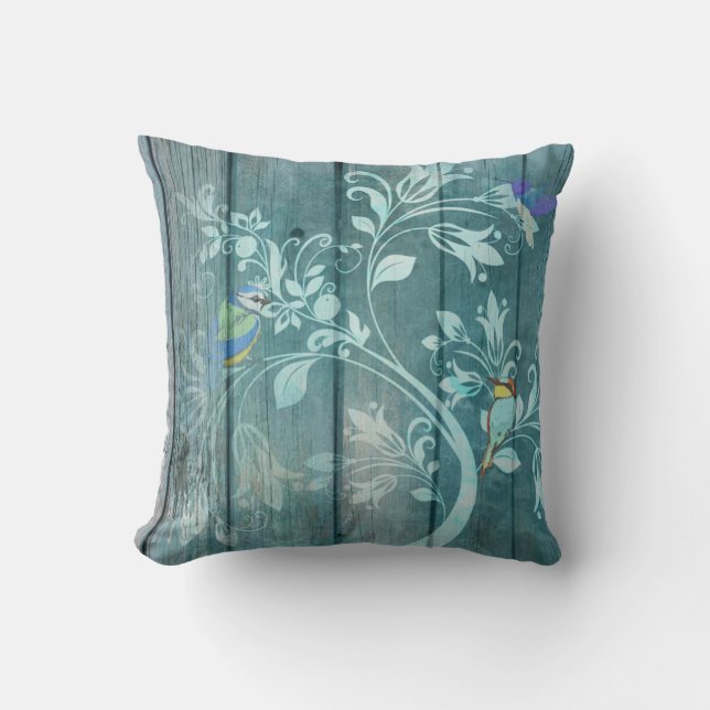 Humming Bird und Blume Kissen (Vorderseite)