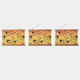 Humming Bird Wood Topped Wall Tapestes Wandteppich Mit Holzrahmen
