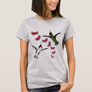Humming Birds Grunge Herz mit Flügeln T-Shirt