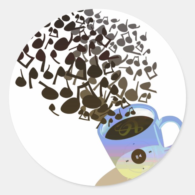 Humming_Tunes Runder Aufkleber (Vorderseite)