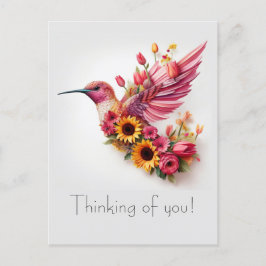 Humming Vogel fliegt Denken Sie an Sie Postkarte